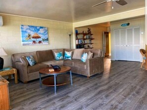 Living room with smart TV and DVD player