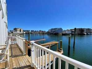 Northerly view from lower deck.  Inlet to ocean is nearby in that direction.