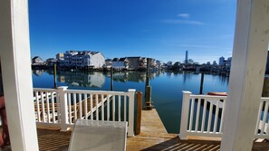 Lower rear deck overlooking Snug Harbor.