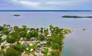 Ocean front property on Bissel Cove with Views of the Jamestown Bridge