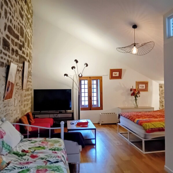 Partie salon chambre
