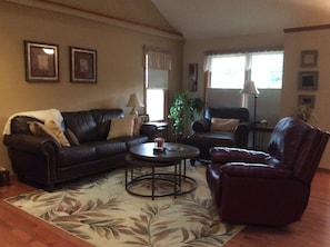 Living Room with Fireplace And Television 