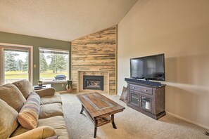 Living Room | 1st Floor | Gas Fireplace | Smart TV | Patio Access