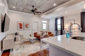 living room space beautifully decorated 