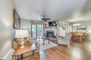 Living Room | Main Level | Wood-Burning Fireplace | Queen Sleeper Sofa