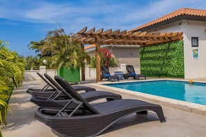 Take a plunge in this relaxing private pool that measures  6x3mts (19.7 x 9.8 ft) and 5.5 at the deepest side. This will be a hit for your youngster!