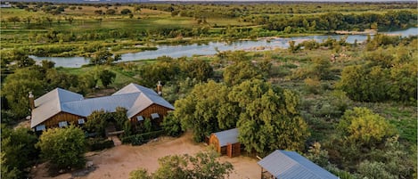Cabins are located on 4 acres along the bank of the Llano River!