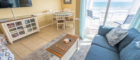 Enjoy Oceanfront Views from the Living Room!