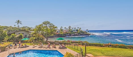 Ocean front pool area