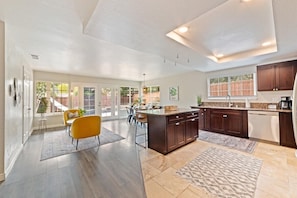 Open concept kitchen and dining room