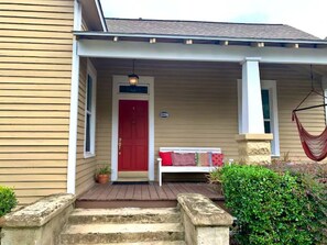 You Cant Miss Our Red Door and Red Hammock!
