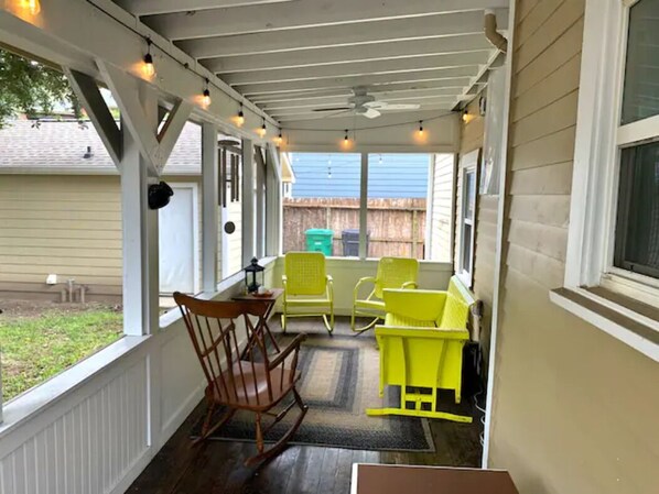The Back Porch Begs You to Enjoy a Cup of Coffee or Enjoy a Beer