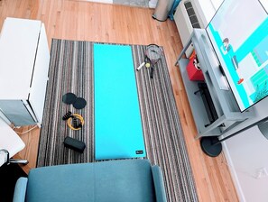 Fitness Equipment available in unit, walking distance to tennis courts, 3 parks.