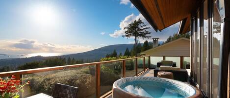 Hot tub with view from your private deck