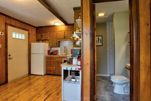 Kitchen with adjacent bathroom gives you an idea of the layout