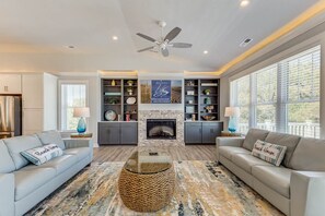 Top-Level Living Room with Deck Access