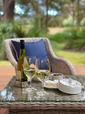 Enjoy some local wine and nibblies on your terrace