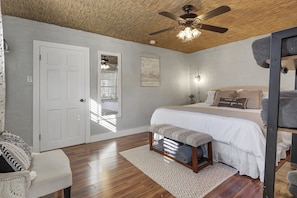 Private bedroom with a king bed