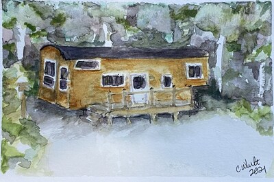 Water color of Swann's Way by previous guest