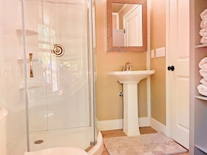 Each cabin has it's own full bathroom in the cabin!