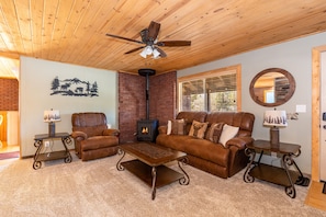 Living room with pellet stove