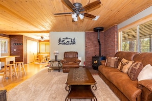 Living room with pellet stove