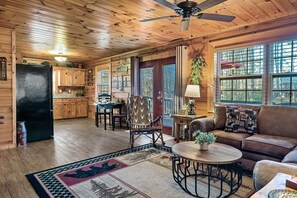 Open living area and kitchen