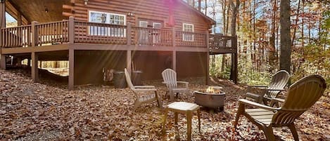 Enjoy smores and a warm fire at the fire pit. 