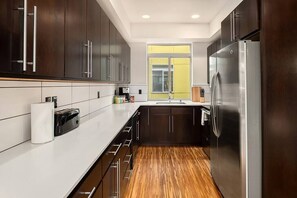 Sleek kitchen with appliances