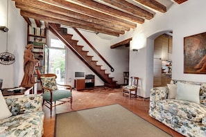 living room and door to the garden