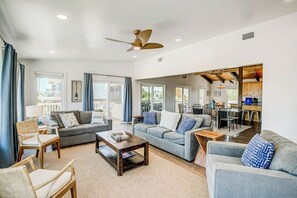 Top-Level Living Room with Deck Access