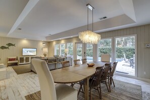 Open living and ding area