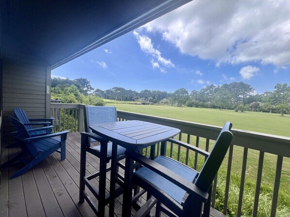 Balcony with golf views