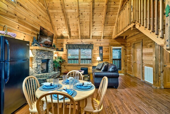 View of the cabin from the front door