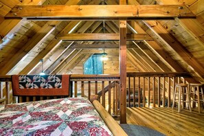 View of the cabin from the loft