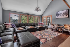 Family room with plenty of space for everyone and radiant floor heat!