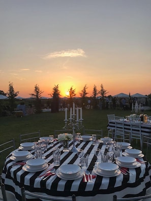 Outdoor banquet area