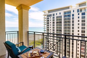 Beautiful ocean & inlet views from the sunny side of the building facing South.