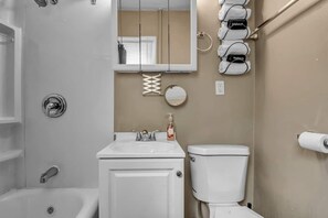 Bathroom with Black make up towels for makeup Removal
