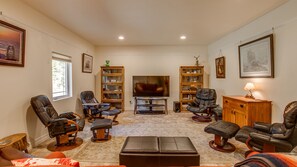 Kick back in the fully furnished home theater and enjoy your favorites