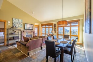 Living area with mountain views