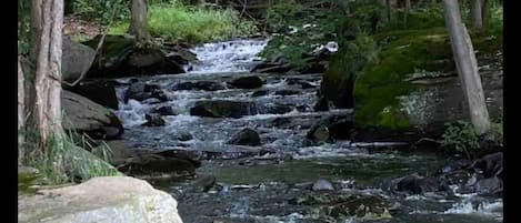 Nearby babbling brook at Holiday Park