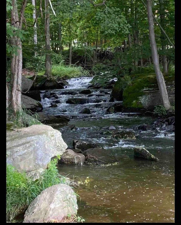 Nearby babbling brook at Holiday Park
