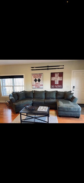 Relax and watch a movie in the comfy cozy Living Room 