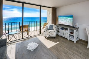 Big screen tv in living area