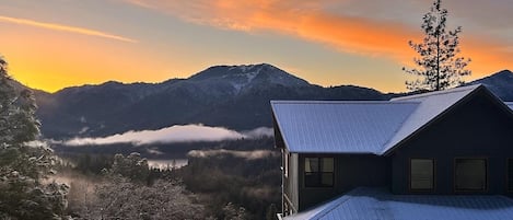 Beautiful sunrise after a light overnight dusting of snow. 