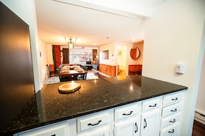 Breakfast Bar View from Kitchen / Powder Room