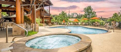 Relax in the Hot Tub and Seasonal Pool after a long day in Pigeon Forge