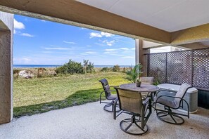 Enjoy Morning Coffee or Evening Cocktails on Your Oceanfront Patio