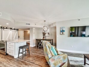 Living Room, Kitchen and Dining Area at 3228 Villamare